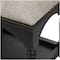 59" Black & Beige Fabric Arched Storage Bench with Traditional Turned Legs